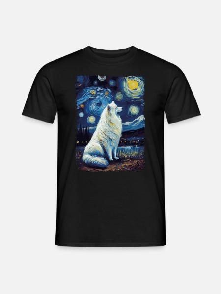Samoyed Starry Night - Men's T-Shirt - black