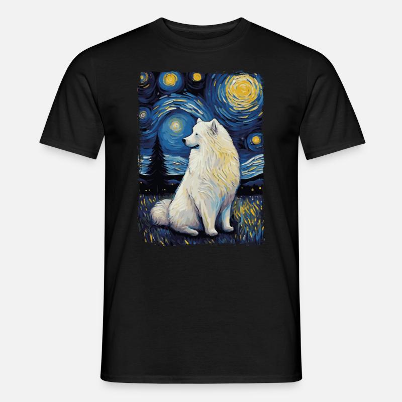Samoyed Starry Night - Men’s T-shirt - black