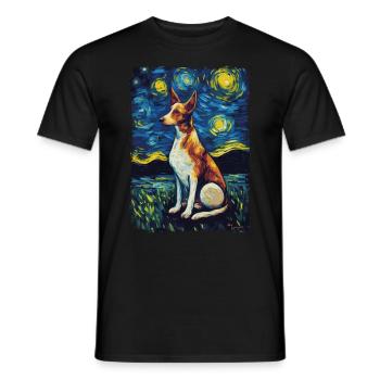 Podenco Starry Night - Männer T-Shirt - Schwarz - Vorne - AI Model Male 178 light (178cm)