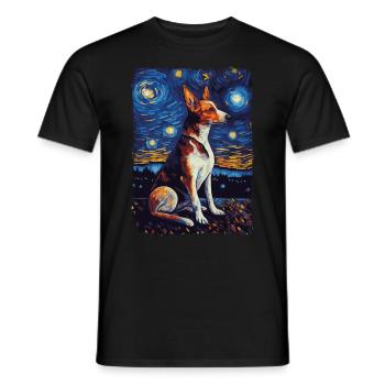 Podenco Starry Night - Men's T-Shirt - black - Front - AI Model Male 178 light (178cm)