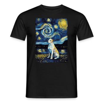 Pitbull Starry Night - Männer T-Shirt - Schwarz - Vorne - AI Model Male 178 light (178cm)