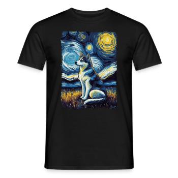 Husky Starry Night - Männer T-Shirt - Schwarz - Vorne - AI Model Male 178 light (178cm)