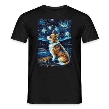 Corgi Starry Night - Männer T-Shirt - Schwarz - Vorne - AI Model Male 178 light (178cm)