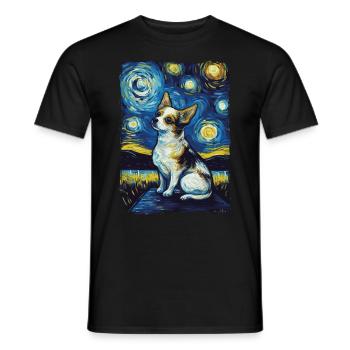 Chihuahua Starry Night - Männer T-Shirt - Schwarz - Vorne - AI Model Male 178 light (178cm)