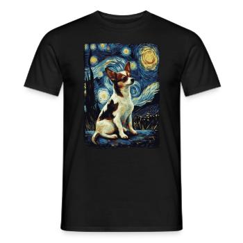 Chihuahua Starry Night - Männer T-Shirt - Schwarz - Vorne - AI Model Male 178 light (178cm)