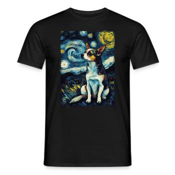 Chihuahua Starry Night - Männer T-Shirt - Schwarz - Vorne - AI Model Male 178 light (178cm)