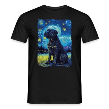 Cane Corso Nuit étoilée - T-shirt homme - noir - Devant - AI Model Male 178 light (178cm)