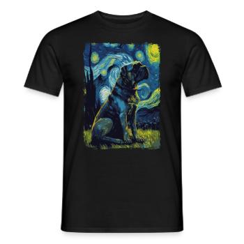 Cane Corso Nuit étoilée - T-shirt homme - noir - Devant - AI Model Male 178 light (178cm)