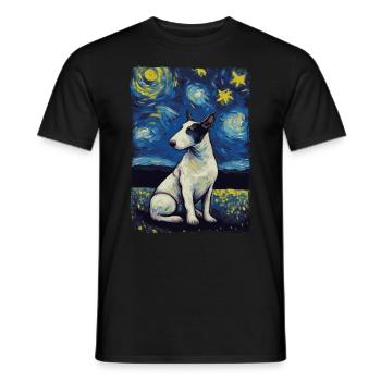 Bullterrier Starry Night - Männer T-Shirt - Schwarz - Vorne - AI Model Male 178 light (178cm)