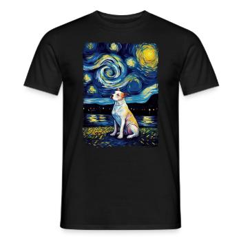Pitbull Starry Night - Men's T-Shirt - black - Front - AI Model Male 178 light (178cm)