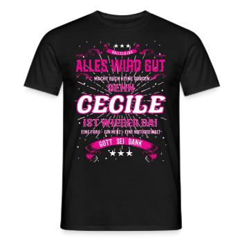 Alles wird gut denn Cecile Ist da Outfit - Männer T-Shirt - Schwarz - Vorne - AI Model Male 178 light (178cm)