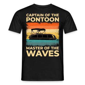 Ponton Bateau Capitaine Offshore Boating Cruise rétro - T-shirt homme - noir - Devant - AI Model Male 178 light (178cm)
