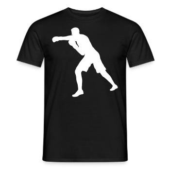 Boxer Schlag in weiß - Männer T-Shirt - Schwarz - Vorne - AI Model Male 178 light (178cm)
