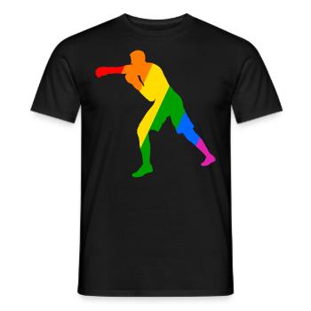 Boxer im Regenbogen - Männer T-Shirt - Schwarz - Vorne - AI Model Male 178 light (178cm)