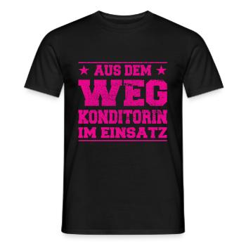 Out of the way confectioner in action Design - Men's T-Shirt - black - Front - AI Model Male 178 light (178cm)