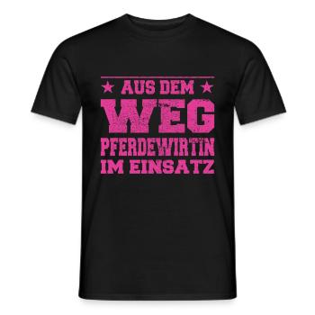 Aus dem Weg Pferdewirtin im Einsatz Design - Männer T-Shirt - Schwarz - Vorne - AI Model Male 178 light (178cm)