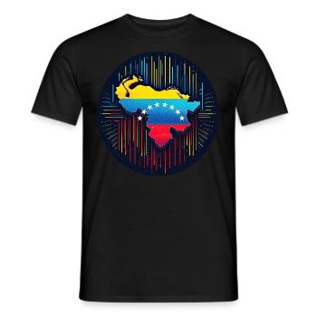 Neon Venezuela Karte - Männer T-Shirt - Schwarz - Vorne - AI Model Male 178 light (178cm)