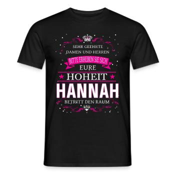 Eure Hoheit Hannah betritt den Raum - Männer T-Shirt - Schwarz - Vorne - AI Model Male 178 light (178cm)