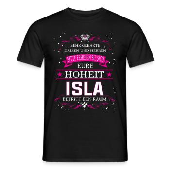 Votre Altesse Isla entre dans la pièce - T-shirt homme - noir - Devant - AI Model Male 178 light (178cm)