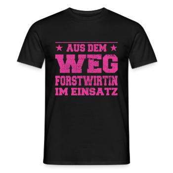 À l’écart Forester en action Design - T-shirt homme - noir - Devant - AI Model Male 178 light (178cm)