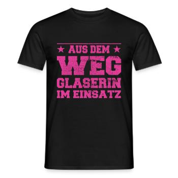 Le vitrier à l’écart dans l’Action Design - T-shirt homme - noir - Devant - AI Model Male 178 light (178cm)