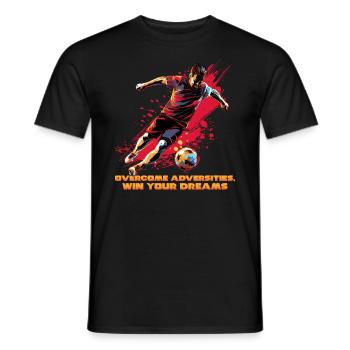 A footballer in dynamic action, modern pop-art - Men's T-Shirt - black - Front - AI Model Male 178 light (178cm)
