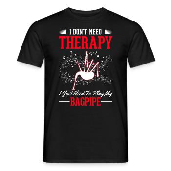 Bagpipe therapy bagpipers - Men's T-Shirt - black - Front - AI Model Male 178 light (178cm)