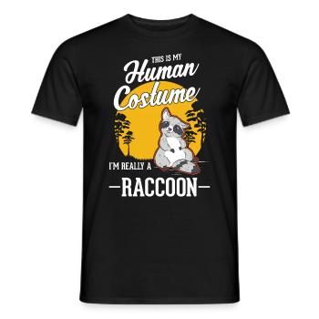 Costume Waschbär Raton laveur Halloween - T-shirt homme - noir - Devant - AI Model Male 178 light (178cm)