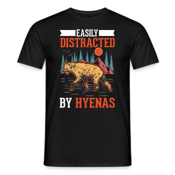 Facilement distrait par les hyènes Aardwolf Hyena - T-shirt homme - noir - Devant - AI Model Male 178 light (178cm)