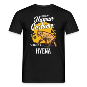 Hyäne Kostüm Erdwolf Halloween Hyena - Männer T-Shirt - Schwarz - Vorne - AI Model Male 178 light (178cm)