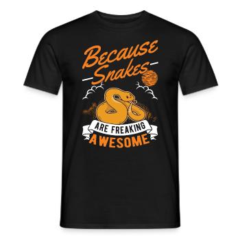 Schlangen Besitzer Schlangenliebhaber - Männer T-Shirt - Schwarz - Vorne - AI Model Male 178 light (178cm)