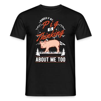 Éleveur de porcs Fermier Piggy - T-shirt homme - noir - Devant - AI Model Male 178 light (178cm)