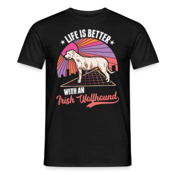 Irischer Wolfshund Irish Wolfhound - Männer T-Shirt - Schwarz - Vorne - AI Model Male 178 light (178cm)