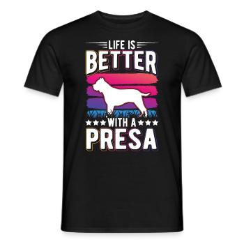 Das Leben ist besser mit einem Presa Canario - Männer T-Shirt - Schwarz - Vorne - AI Model Male 178 light (178cm)