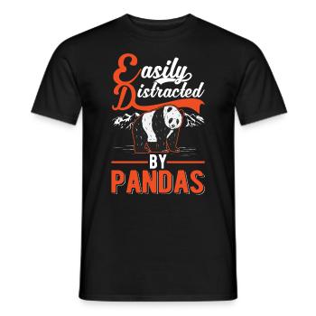Easily distracted by Pandas - Männer T-Shirt - Schwarz - Vorne - AI Model Male 178 light (178cm)