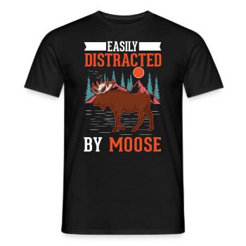 Moose Gift Elk Antlers Scandinavia - Men's T-Shirt - black - Front - AI Model Male 178 light (178cm)