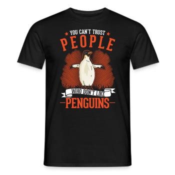Pingouin cadeau Pingouin Pingouin aux yeux jaunes - T-shirt homme - noir - Devant - AI Model Male 178 light (178cm)