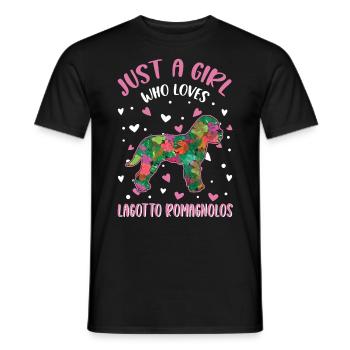 Lagotto Romagnolo Mädchen Wasserhund - Männer T-Shirt - Schwarz - Vorne - AI Model Male 178 light (178cm)