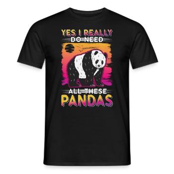 Panda Lover Panda Bear Gift - Men's T-Shirt - black - Front - AI Model Male 178 light (178cm)