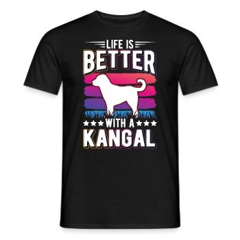 Life is better with a Kangal - Men's T-Shirt - black - Front - AI Model Male 178 light (178cm)