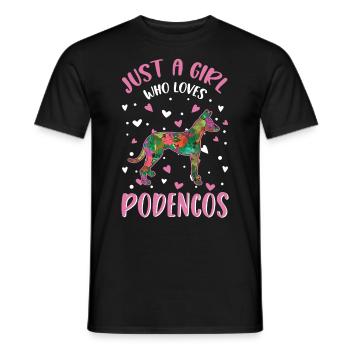 Juste une fille qui aime les filles Podencos - T-shirt homme - noir - Devant - AI Model Male 178 light (178cm)