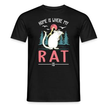 La maison est là où sont mes rats - T-shirt homme - noir - Devant - AI Model Male 178 light (178cm)