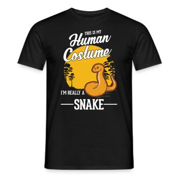 Costume de serpent Serpent de maïs Serpent d’Halloween - T-shirt homme - noir - Devant - AI Model Male 178 light (178cm)