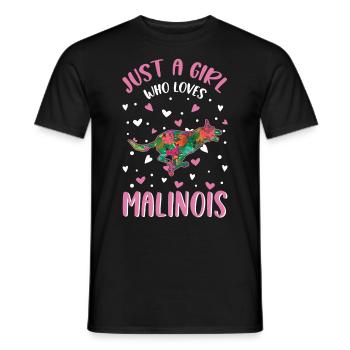 Malinois Girl Belgian Shepherd - Men's T-Shirt - black - Front - AI Model Male 178 light (178cm)