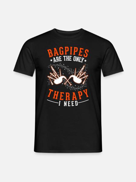 Bagpipe therapy bagpipers - Men's T-Shirt - black