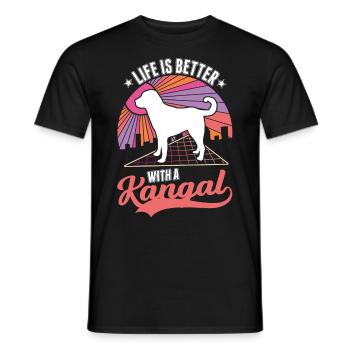 Das Leben ist beser mit einem Kangal - Männer T-Shirt - Schwarz - Vorne - AI Model Male 178 light (178cm)