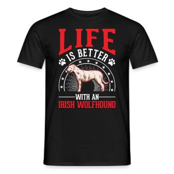 Irischer Wolfshund Irish Wolfhound - Männer T-Shirt - Schwarz - Vorne - AI Model Male 178 light (178cm)