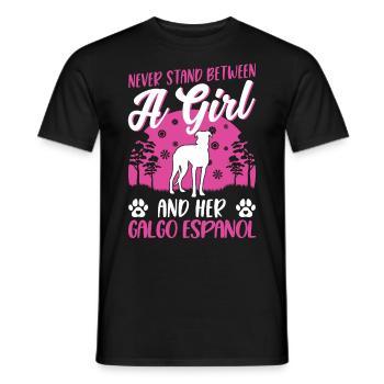 Galgo Espanol Girl Spanish Greyhound Galgo - Men's T-Shirt - black - Front - AI Model Male 178 light (178cm)