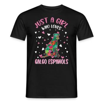 Galgo Espanol Girl Spanish Greyhound Galgo - Men's T-Shirt - black - Front - AI Model Male 178 light (178cm)