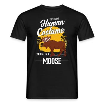 Moose Human Costume Elch Halloween - Männer T-Shirt - Schwarz - Vorne - AI Model Male 178 light (178cm)